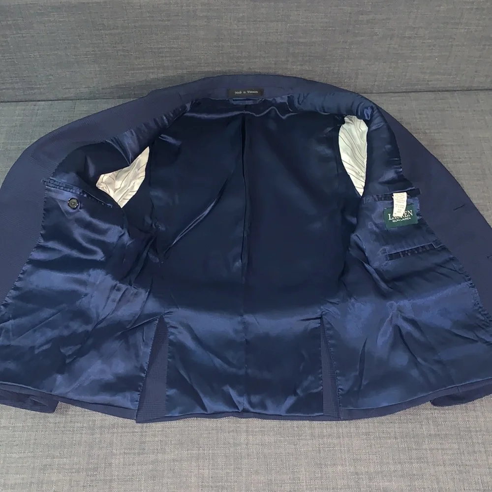 Lauren Ralph Lauren Boys Blazer Navy Dark Blue 10R Pockets School Church Party